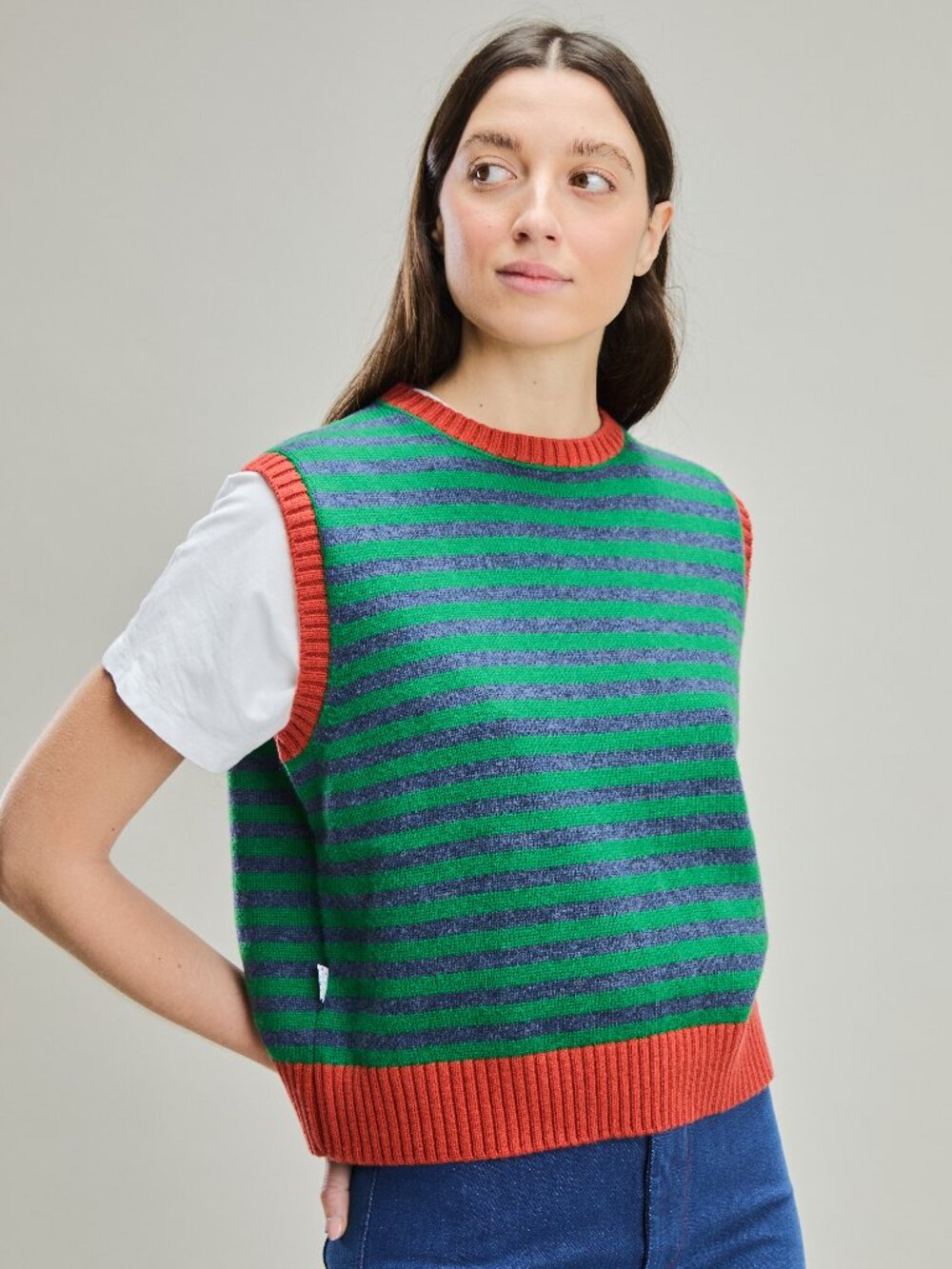 Bicolor Stripe Vest